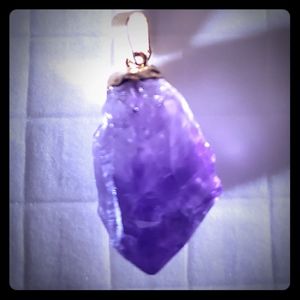 Amethyst Pendant in Yellow Gold Plated Setting NEW